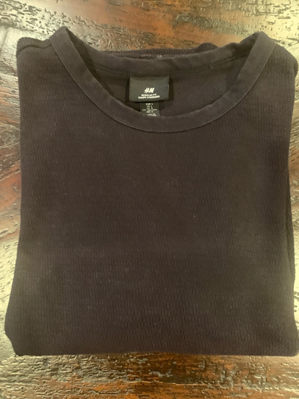 H&M Black Ribbed Short Sleeve Crew Tee